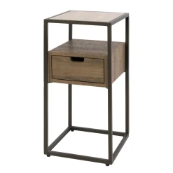 Kalfort Nachtkastjes|Industriele Kasten|Valentina XS Nachtkastje 1 lade Keramiek Travertin 64cm