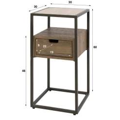 Kalfort Nachtkastjes|Industriele Kasten|Valentina XS Nachtkastje 1 lade Keramiek Travertin 64cm