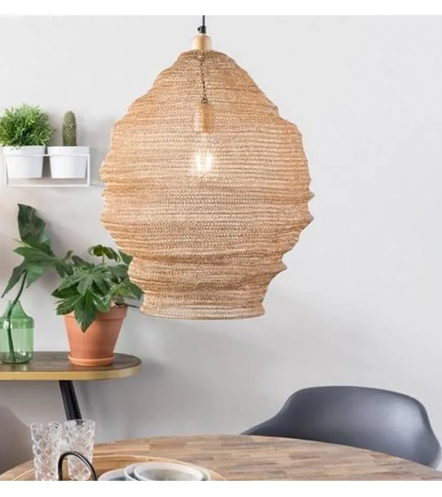 NORI Living Hanglampen|Valier 1-lichts hanglamp goud 48cm