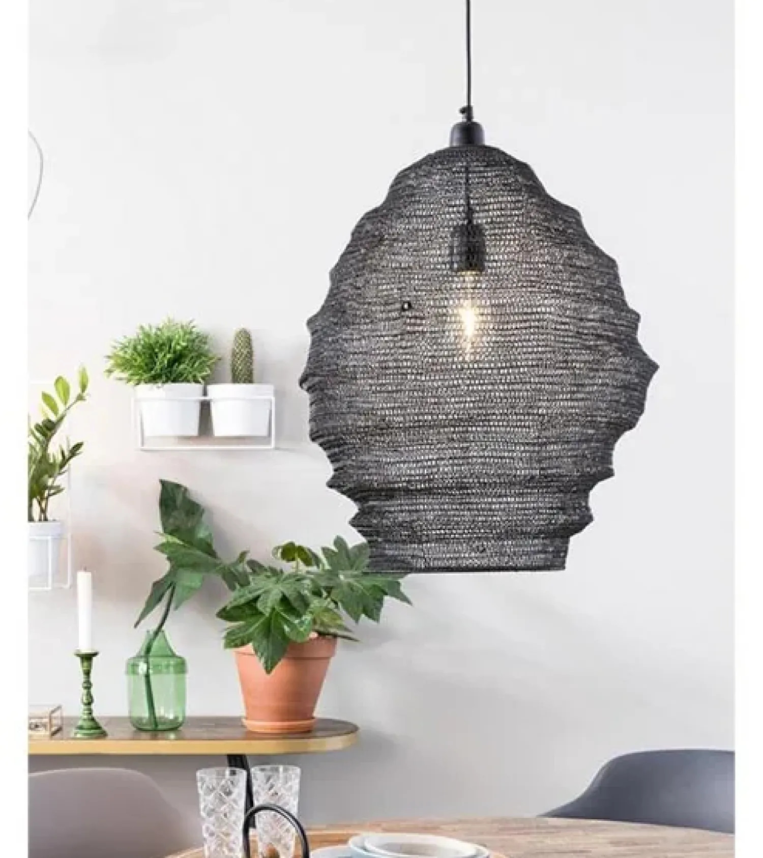 NORI Living Hanglampen|Valier 1-lichts hanglamp zwart 48cm