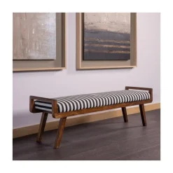 WOOOD Eetkamerbanken|Eetkamerbanken|Valo Bankje Gestreept 157cm