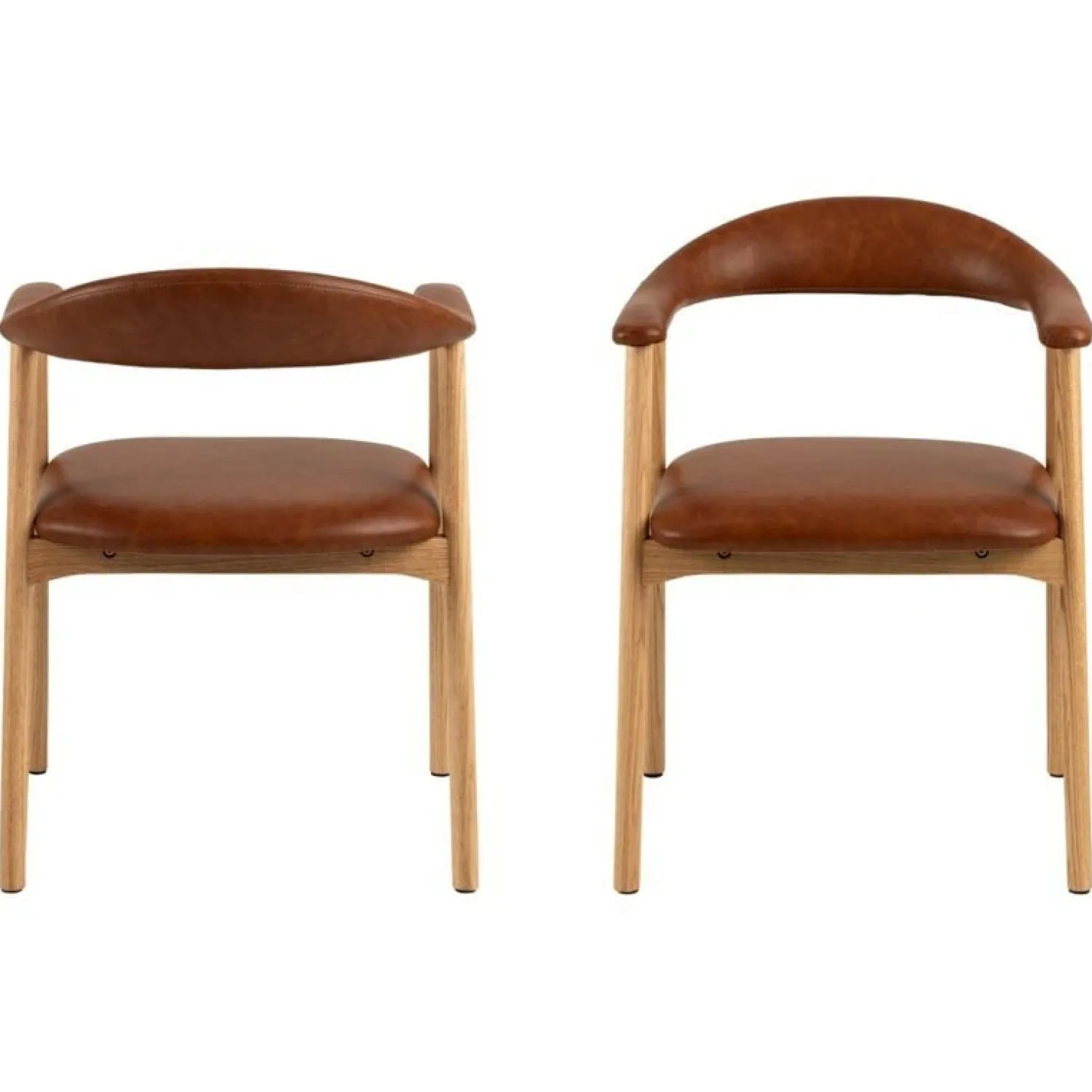 Nordhavn Eetkamerstoelen|Vandis Eetkamerstoel Bruin PU Leer