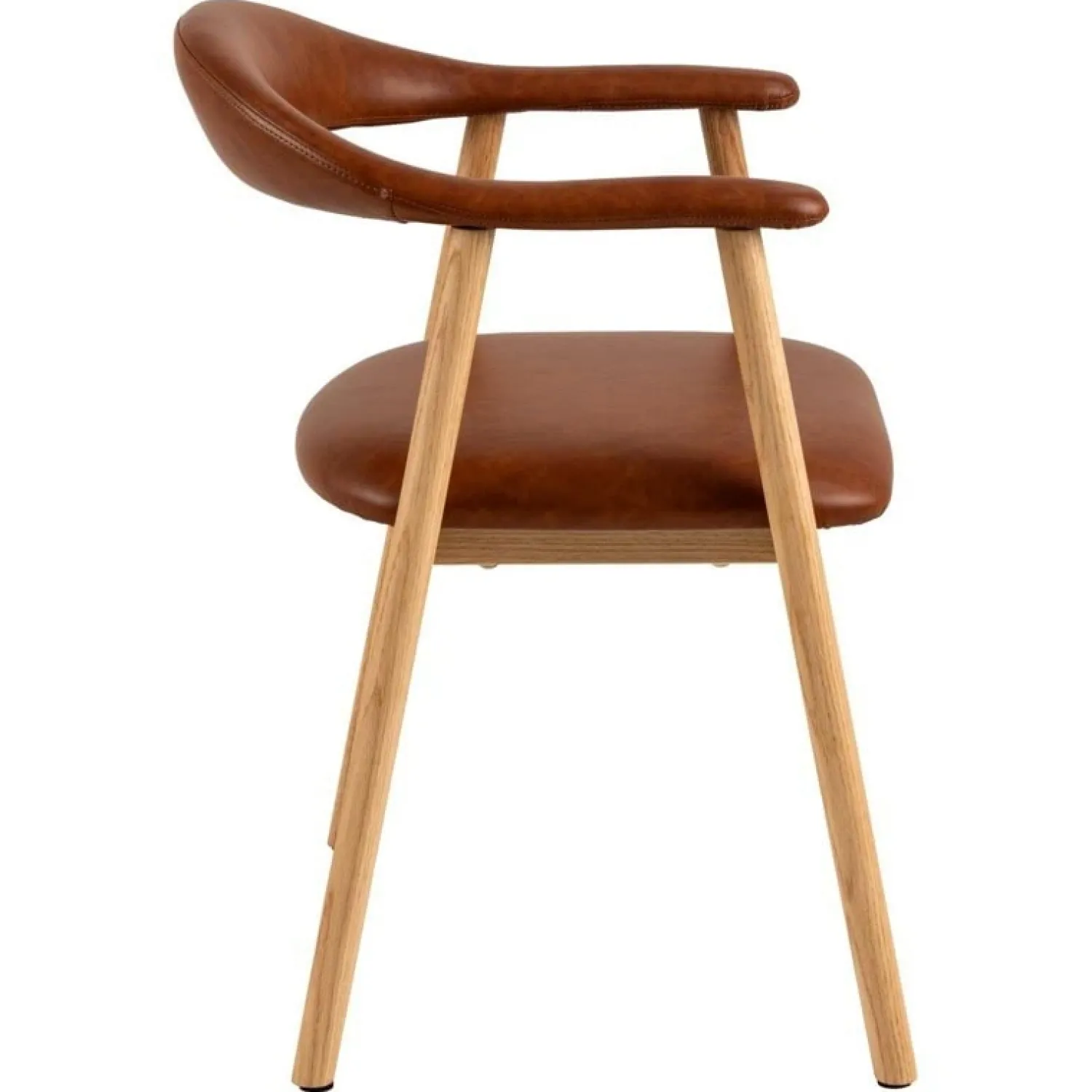 Nordhavn Eetkamerstoelen|Vandis Eetkamerstoel Bruin PU Leer