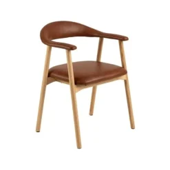 Nordhavn Eetkamerstoelen|Vandis Eetkamerstoel Bruin PU Leer