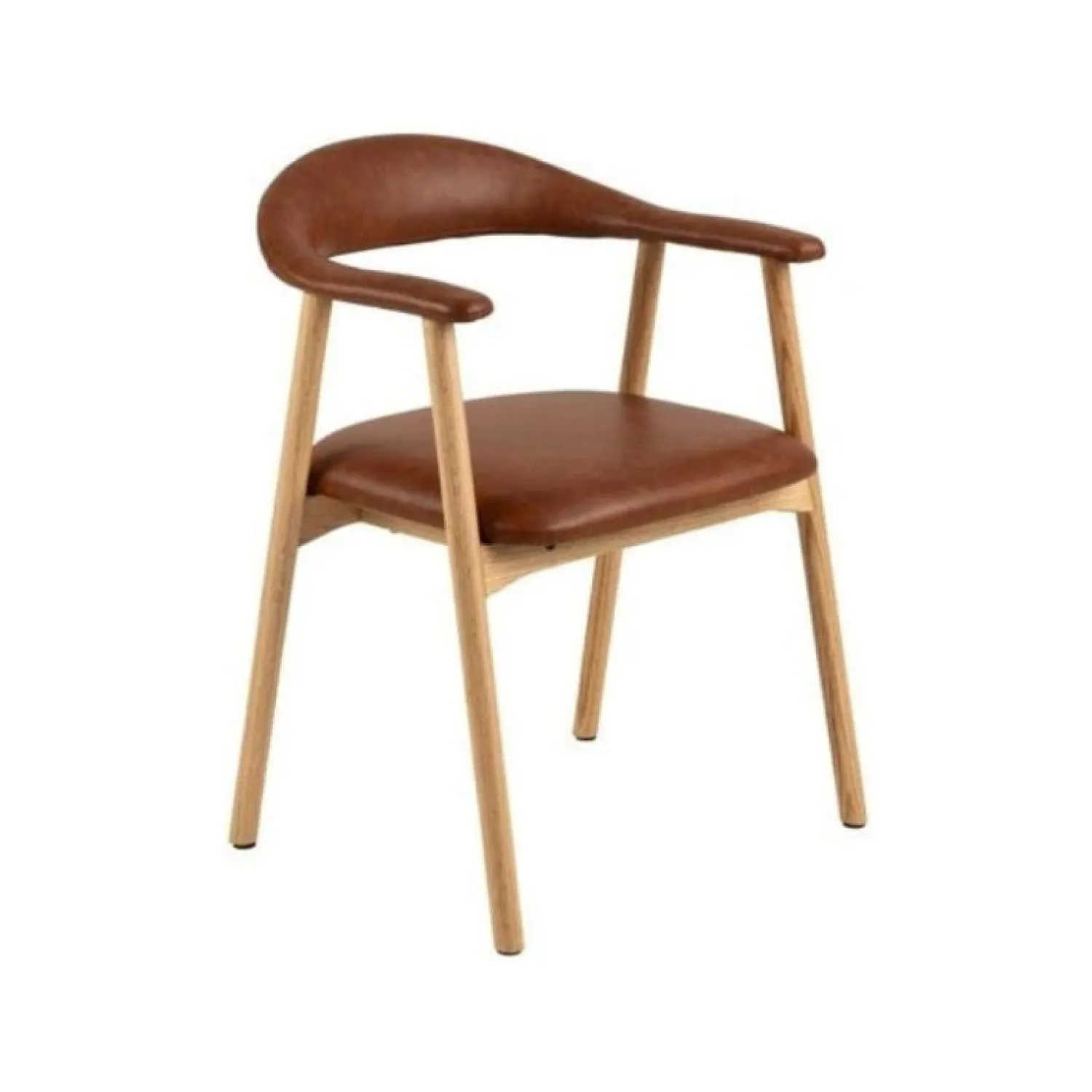 Nordhavn Eetkamerstoelen|Vandis Eetkamerstoel Bruin PU Leer