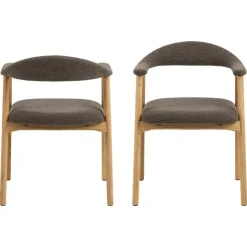 Nordhavn Eetkamerstoelen|Vandis Eetkamerstoel Bruin Stof