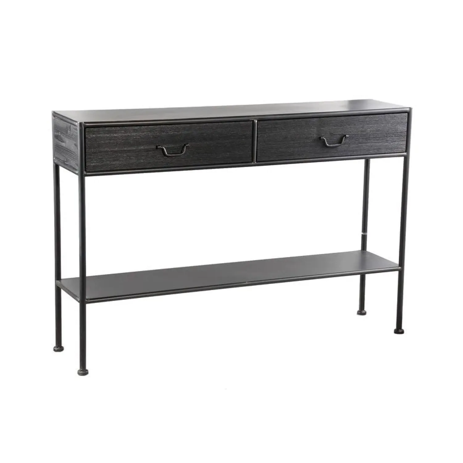 PTMD Sidetables|Varo Sidetable 2 lades Zwart Hout