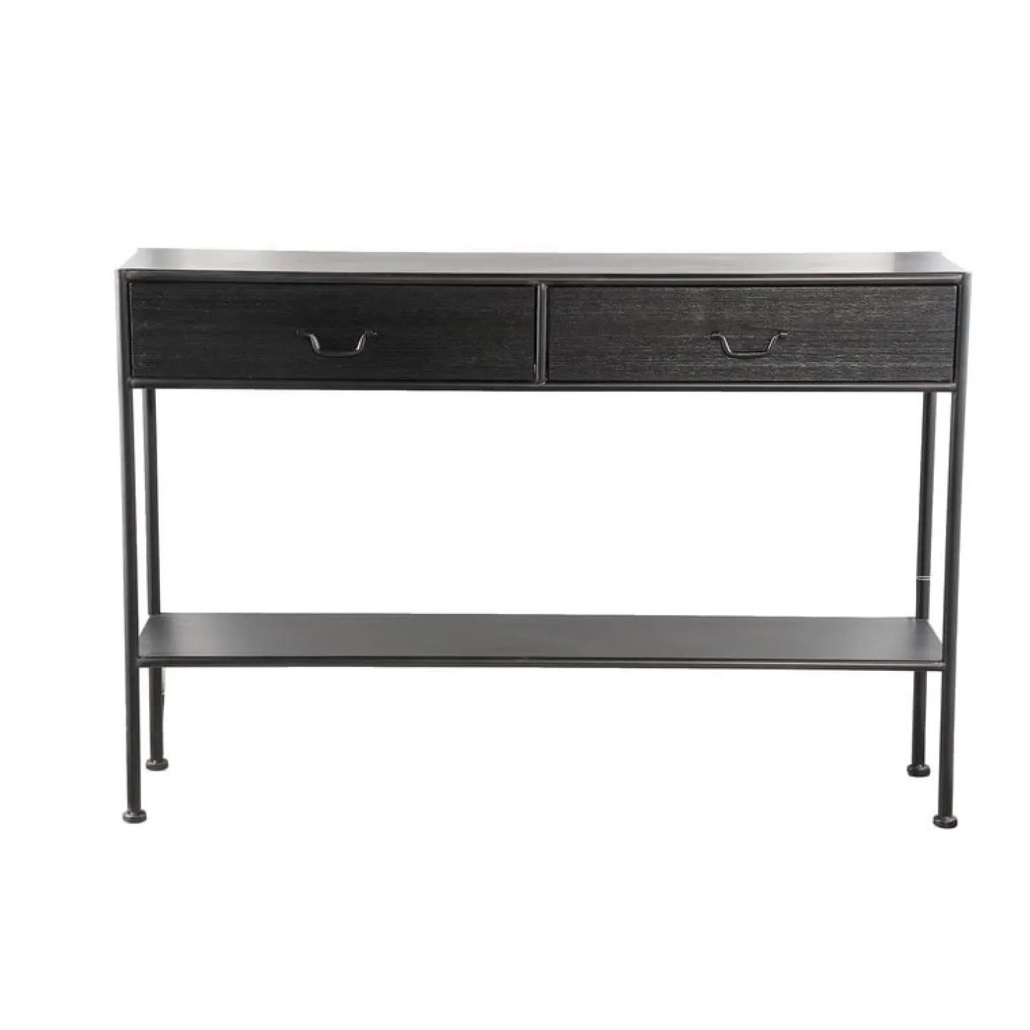 PTMD Sidetables|Varo Sidetable 2 lades Zwart Hout