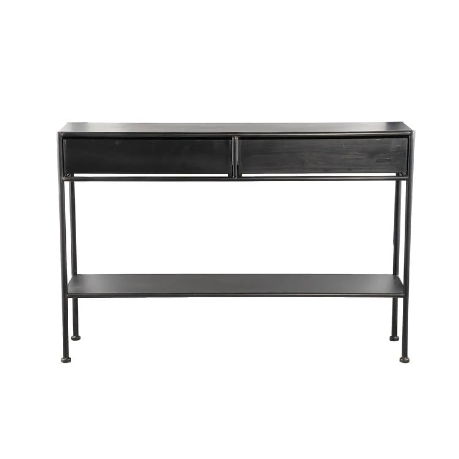 PTMD Sidetables|Varo Sidetable 2 lades Zwart Hout