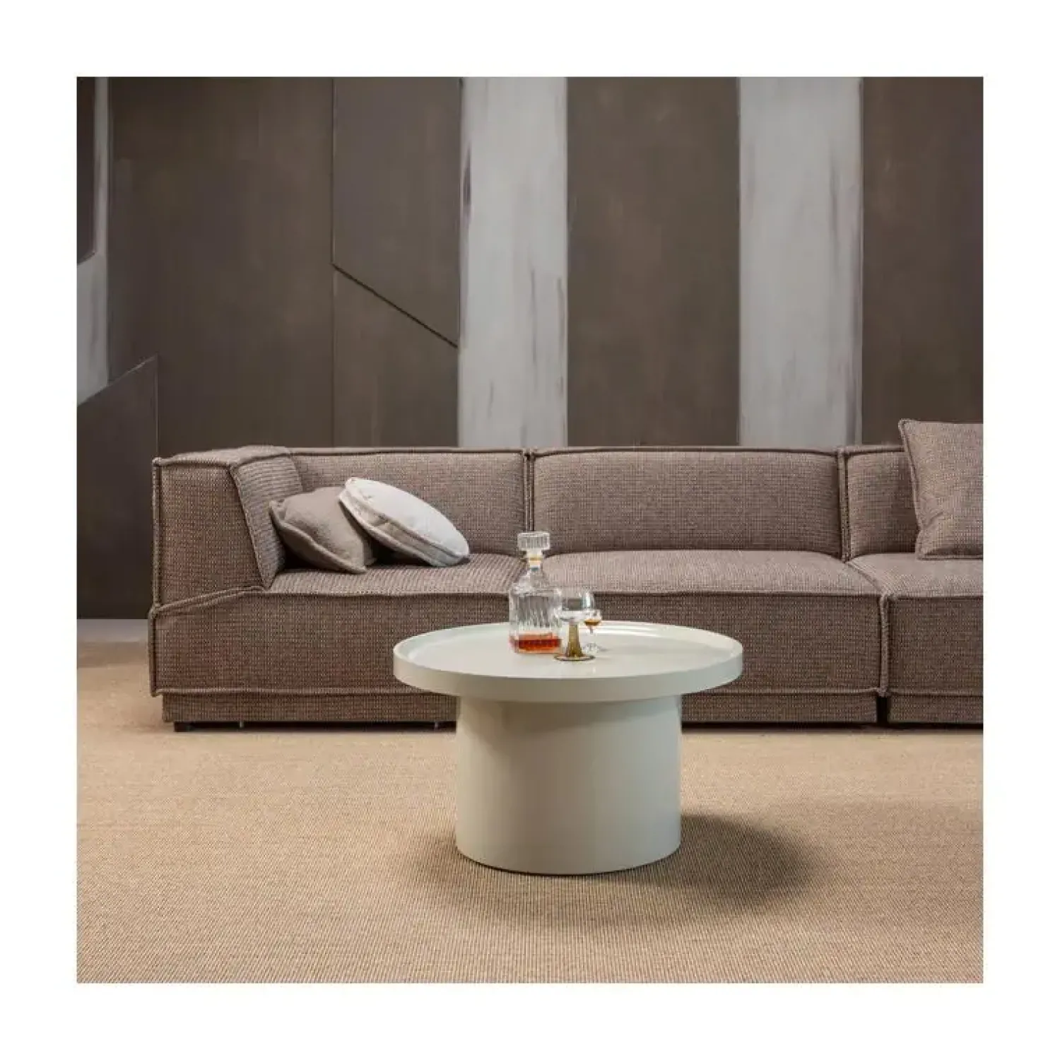 WOOOD Bijzettafels|Veluna Bijzettafel rond Hoogglans Zand 70cm