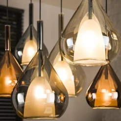 Kalfort Hanglampen|Glazen Hanglamp|Velura 7-lichts Hanglamp industrieel