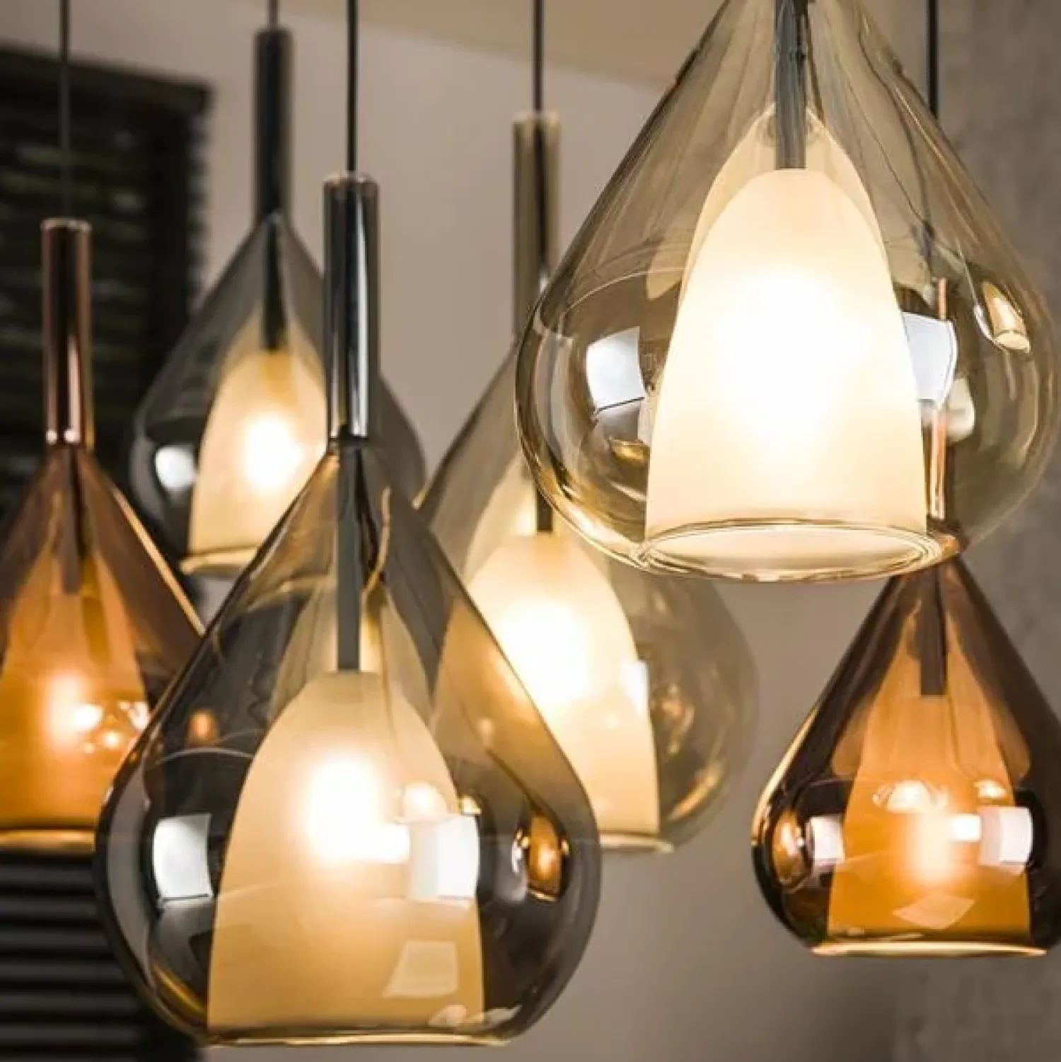 Kalfort Hanglampen|Glazen Hanglamp|Velura 7-lichts Hanglamp industrieel