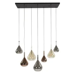 Kalfort Hanglampen|Glazen Hanglamp|Velura 7-lichts Hanglamp industrieel