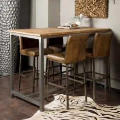 Tower living Bartafels|Venetië Bartafel vierkant teakhout whitewash naturel 160x90cm