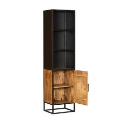 Furndea Boekenkasten|Industriele Kasten|Venice boekenkast mangohout 3-vaks 50cm