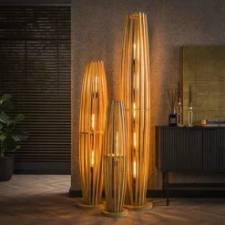 Kalfort Vloerlampen|Vincent 1-lichts Vloerlamp Mangohout