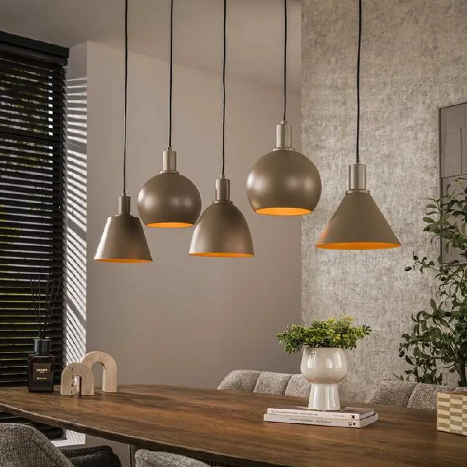 Kalfort Hanglampen|Vinci 5-lichts Hanglamp Beige