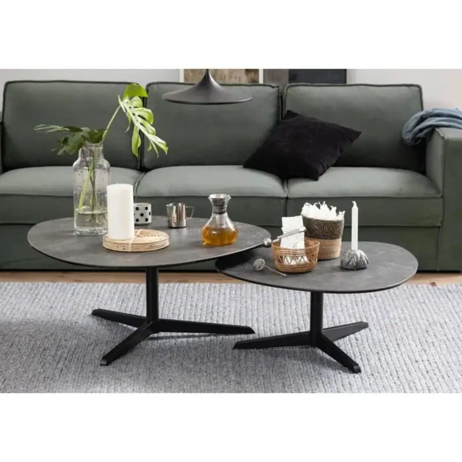 Nordhavn Salontafels|Vinna Salontafel Zwart Metaal 100cm