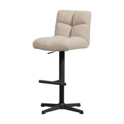 WOOOD Barkrukken|Vinny Draaibare Barstoel Boucle Zand