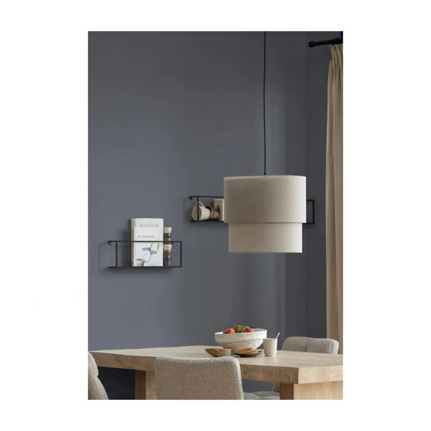 WOOOD Eetkamerstoelen|Vinny Draaistoel Boucle Zand