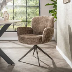 Kalfort Eetkamerstoelen|Vito Eetkamerstoel Hoven champagne-bruin