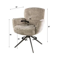 Kalfort Eetkamerstoelen|Vito Eetkamerstoel Hoven zand-bruin