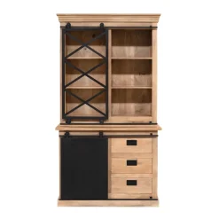 Furndea Vitrinekasten|Industriele Kasten|Vitrinekast Trenso Mangohout 120 cm