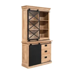 Furndea Vitrinekasten|Industriele Kasten|Vitrinekast Trenso Mangohout 120 cm