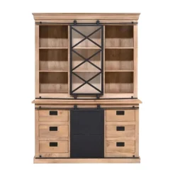 Furndea Vitrinekasten|Industriele Kasten|Vitrinekast Trenso Mangohout 160 cm