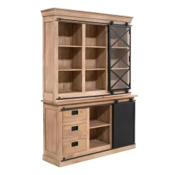 Furndea Vitrinekasten|Industriele Kasten|Vitrinekast Trenso Mangohout 160 cm