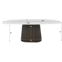 Kalfort Eettafels|Vittoria Eettafel deens ovaal Keramiek Bruin 215cm