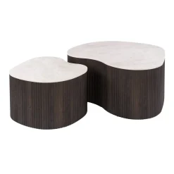 Kalfort Salontafels|Vittoria Salontafel Medio Set van 2 keramiek Bruin 90cm
