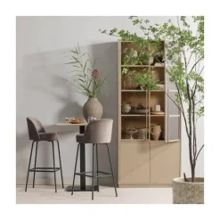 WOOOD Barkrukken|Vogue Barstoel Hoog Boucle Nougat