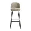WOOOD Barkrukken|Vogue Barstoel Hoog Structure Velvet Wheatfield