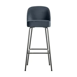 WOOOD Barkrukken|Vogue Barstoel Hoog Velvet Blauw