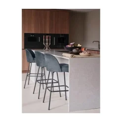 WOOOD Barkrukken|Vogue Barstoel Hoog Velvet Blauw