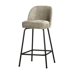 WOOOD Barkrukken|Vogue Barstoel Laag Structure Velvet Wheatfield