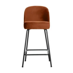 WOOOD Barkrukken|Vogue Barstoel Laag Velvet Roest