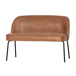WOOOD Eetkamerbanken|Eetkamerbanken|Vogue Eetkamerbank Ecoleer Cognac 120cm