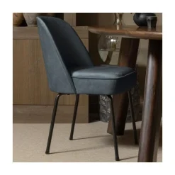 WOOOD Eetkamerstoelen|Vogue Eetkamerstoel Velvet Blauw