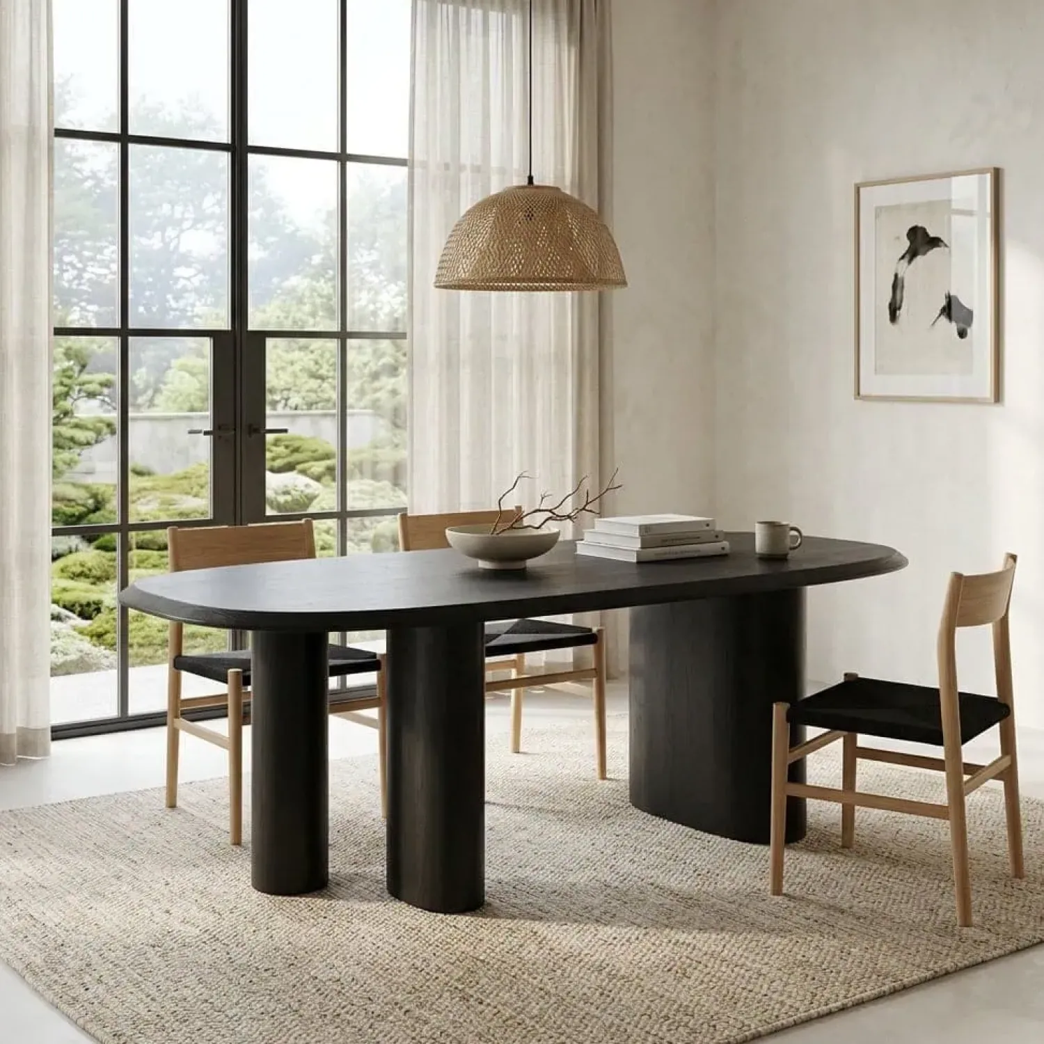 Eleonora Eettafels|Walter Eettafel zwart Eikenhout 220 cm