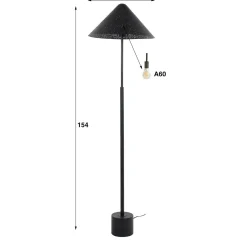 Kalfort Vloerlampen|Wanda 1-lichts Vloerlamp Charcoal