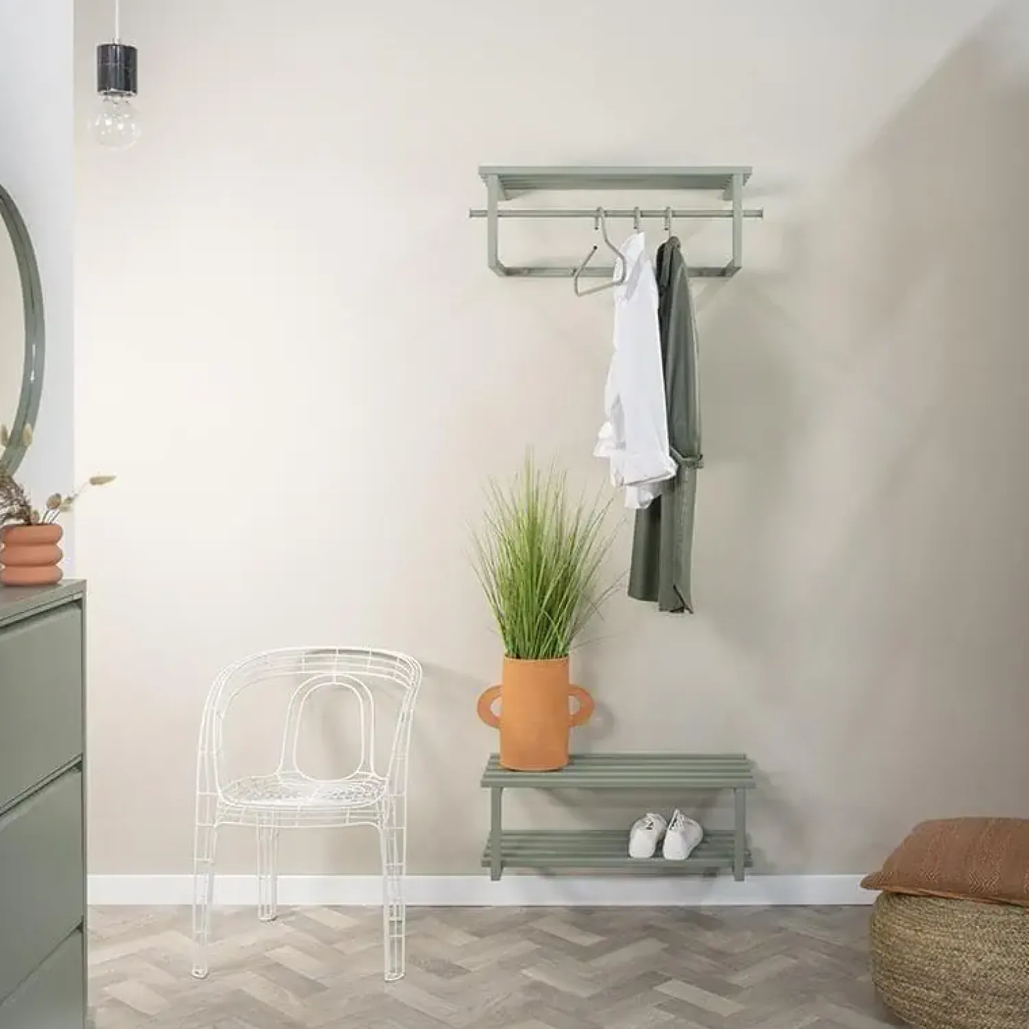 Redin Design Kapstokken|Wandkapstok Nadia Groen metaal