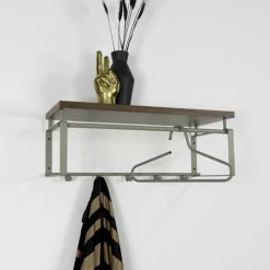 Redin Design Kapstokken|Wandkapstok staal REEF 3 groen walnoot