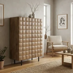 Eleonora Wandkasten|Industriele Kasten|Wandkast Felix Mangohout 119cm