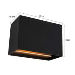 Cavetown Wandlampen|Wandlamp Muro Rechthoek Zwart