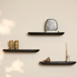 Furndea Wandplanken|Wandplanken|Wandplank Gavin Zwart 60 cm Set van 3