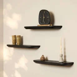Furndea Wandplanken|Wandplanken|Wandplank Gavin Zwart 60 cm Set van 3