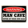 Metal Signs Metalen Borden|Warning Man Cave risk - metalen bord