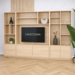Maison Madera Wandkasten|Vakkenkasten|Watford Large Cinewall compleet Blond oak